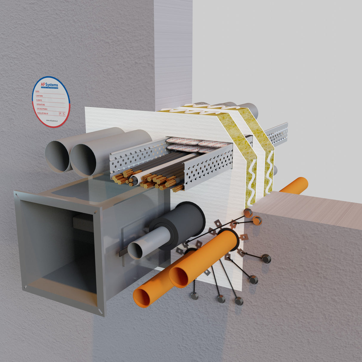 Pannello Antifuoco AF Panel AF Systems Protezione EI 240 per Compartimentazioni