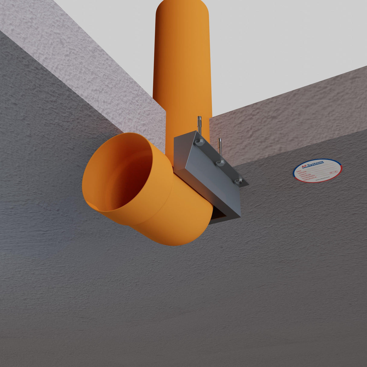 Collare Antifuoco AF Collar C su PVC Curvo a Solaio