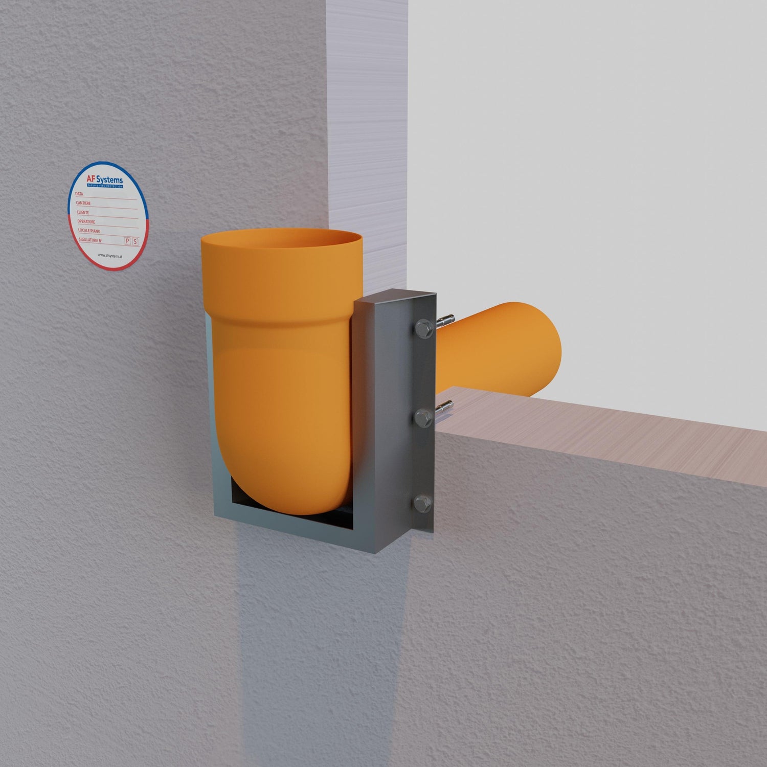 Collare Antifuoco AF Collar C su tubo PVC Curvo a Parete Rigida