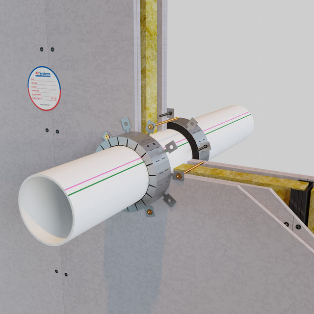 Collare Antifuoco in Rotolo AF Multicolla su tubo Acustico a Parete Flessibile