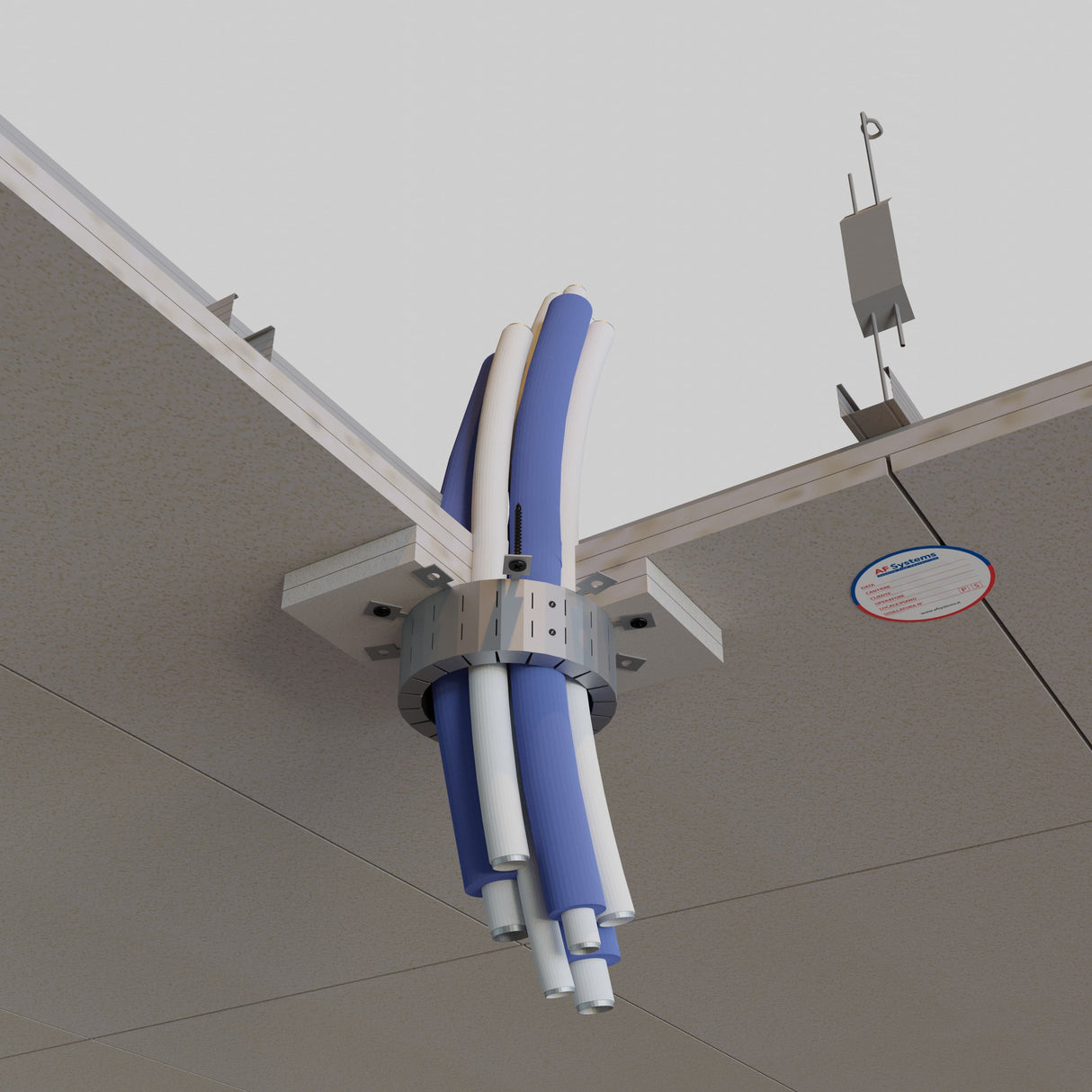 Collare Antifuoco in Rotolo AF Multicollar intorno a fascio Multistrato a Controsoffitto a membrana