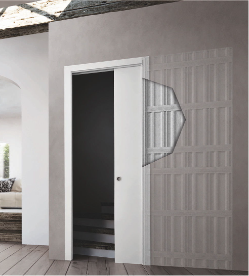 Sezione del controtelaio montata su muro