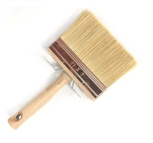 Pennellessa larga e lunga con setole bionde e manico in legno