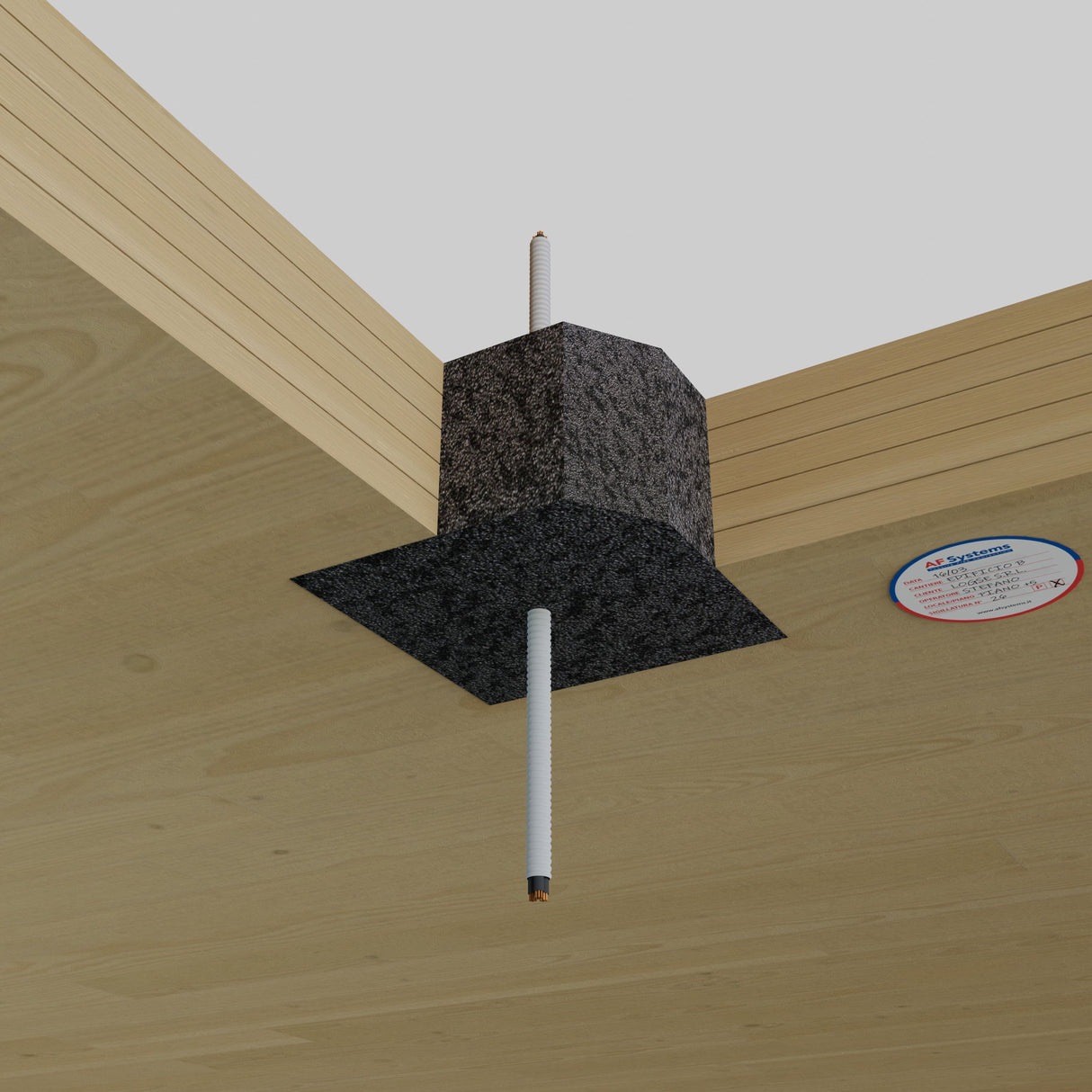 Schiuma poliuretanica AF Graphit Foam su Corrugato a Solaio Xlam