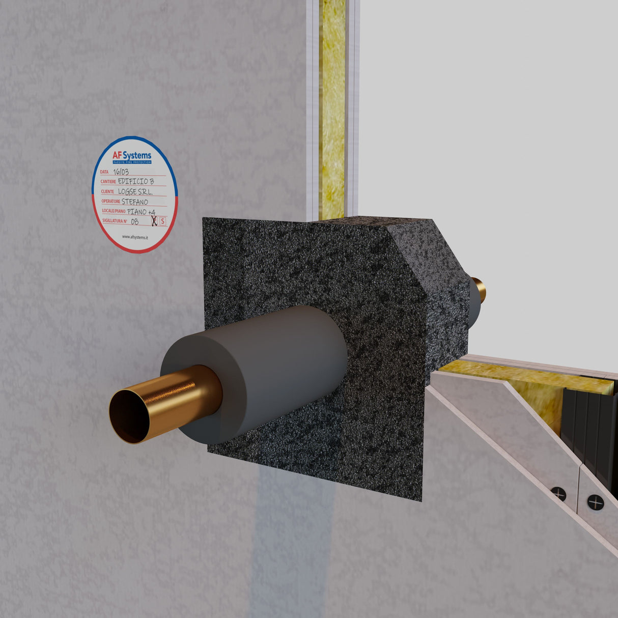 Schiuma poliuretanica AF Graphit Foam con tubo di Rame Coibentato a Parete Flessibile