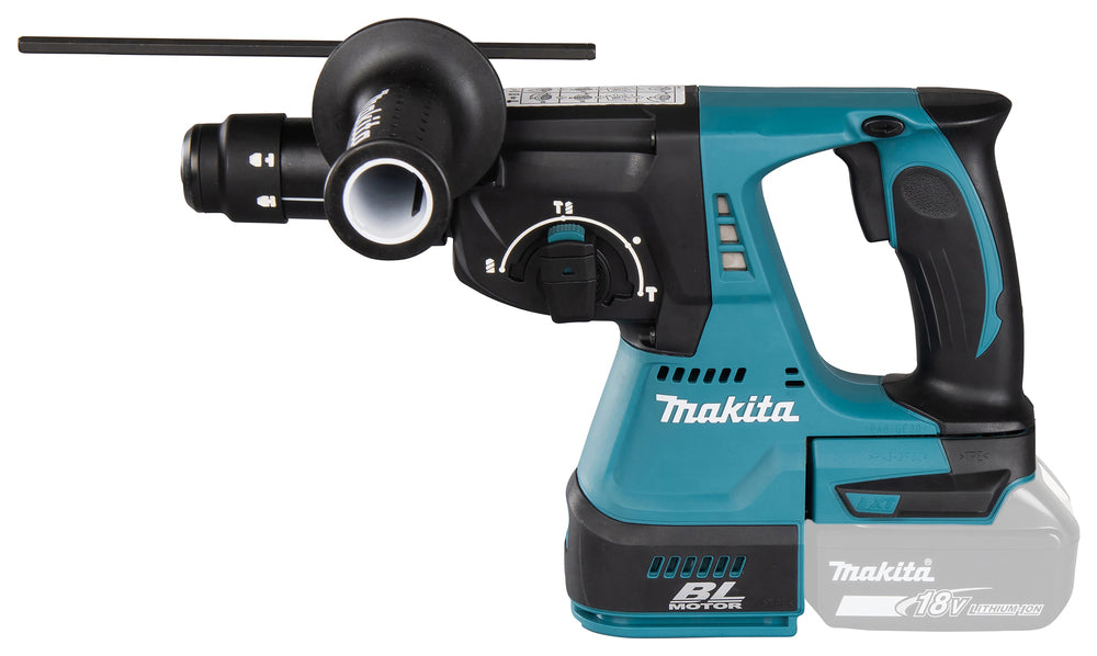 Tassellatore Makita nero e teal visione laterale