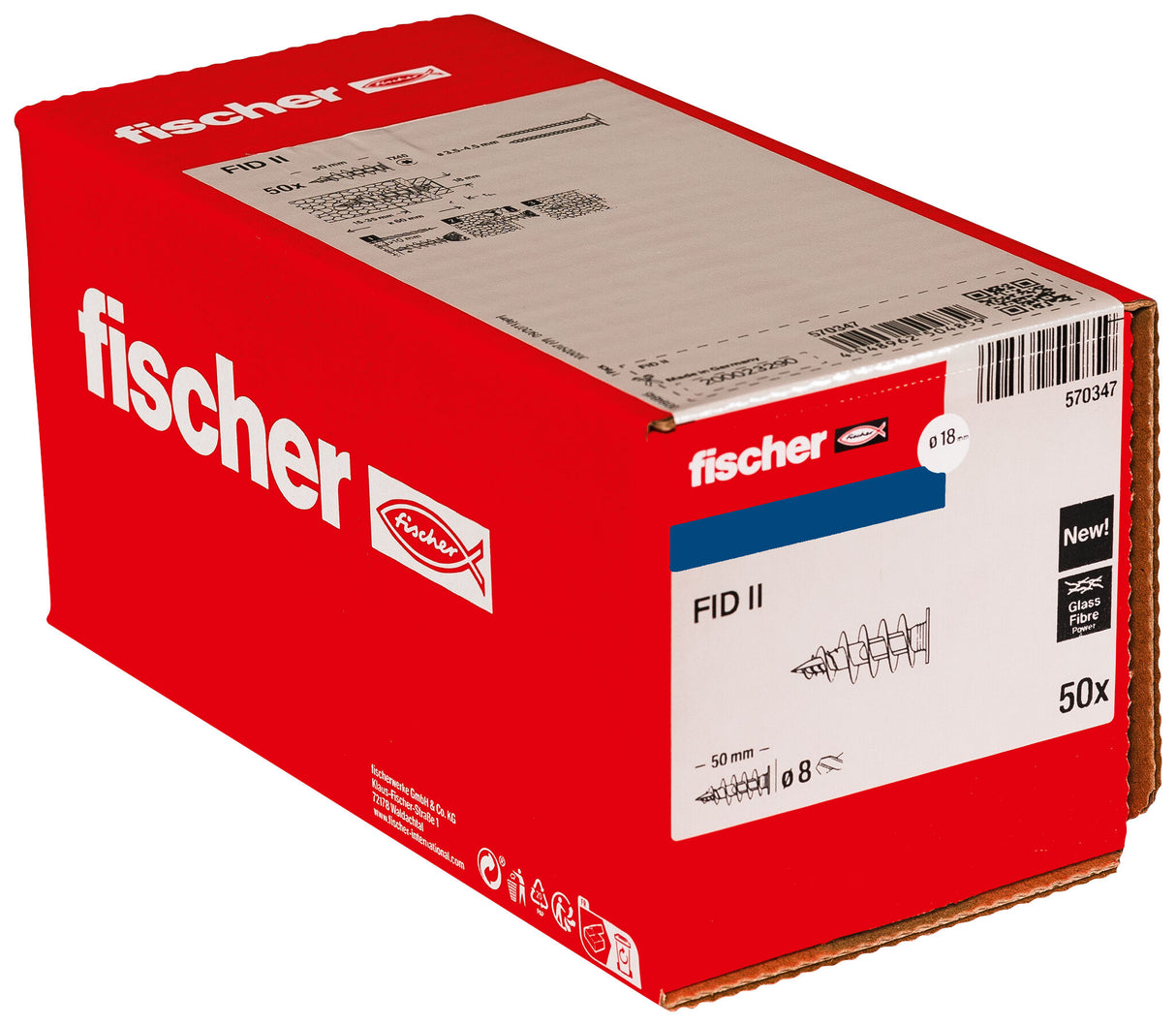 Tasselli isolanti Fischer FID II 50 mm – Fissaggio su cappotto termico (50 pezzi)