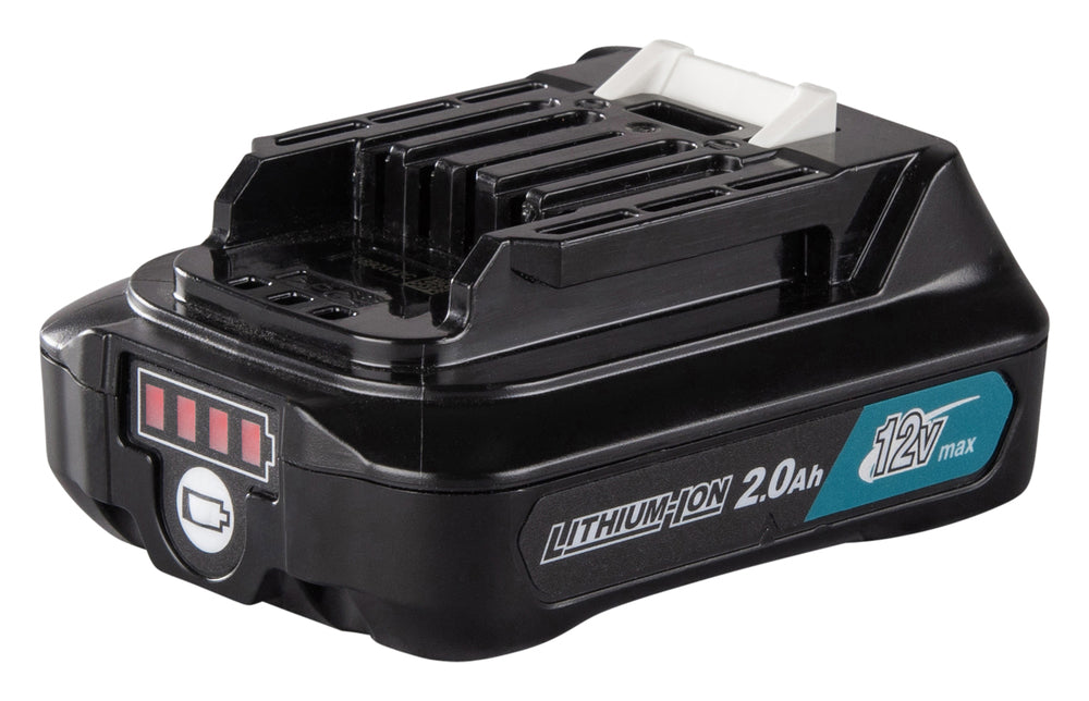 batteria compatta nera con indicatore del livello di carica