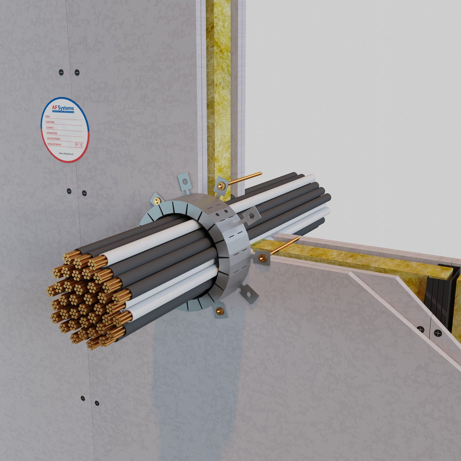 Collare Antifuoco in Rotolo AF Multicollar Fascio Cavi Parete Flessibile