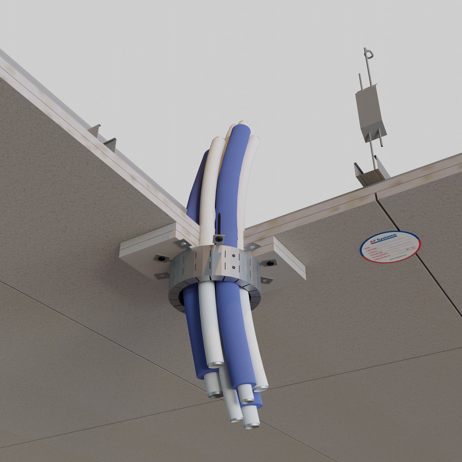 Collare Antifuoco in Rotolo AF Multicollar intorno a fascio Multistrato a Controsoffitto a membrana