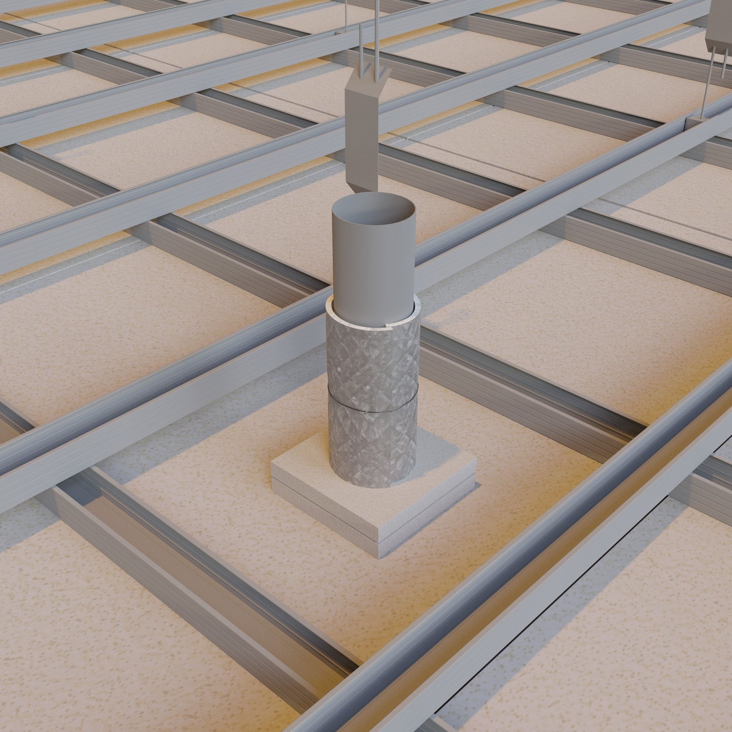 Materassino Antifuoco Pipeguard su tubo Metallico Nudo a Controsoffitto a membrana