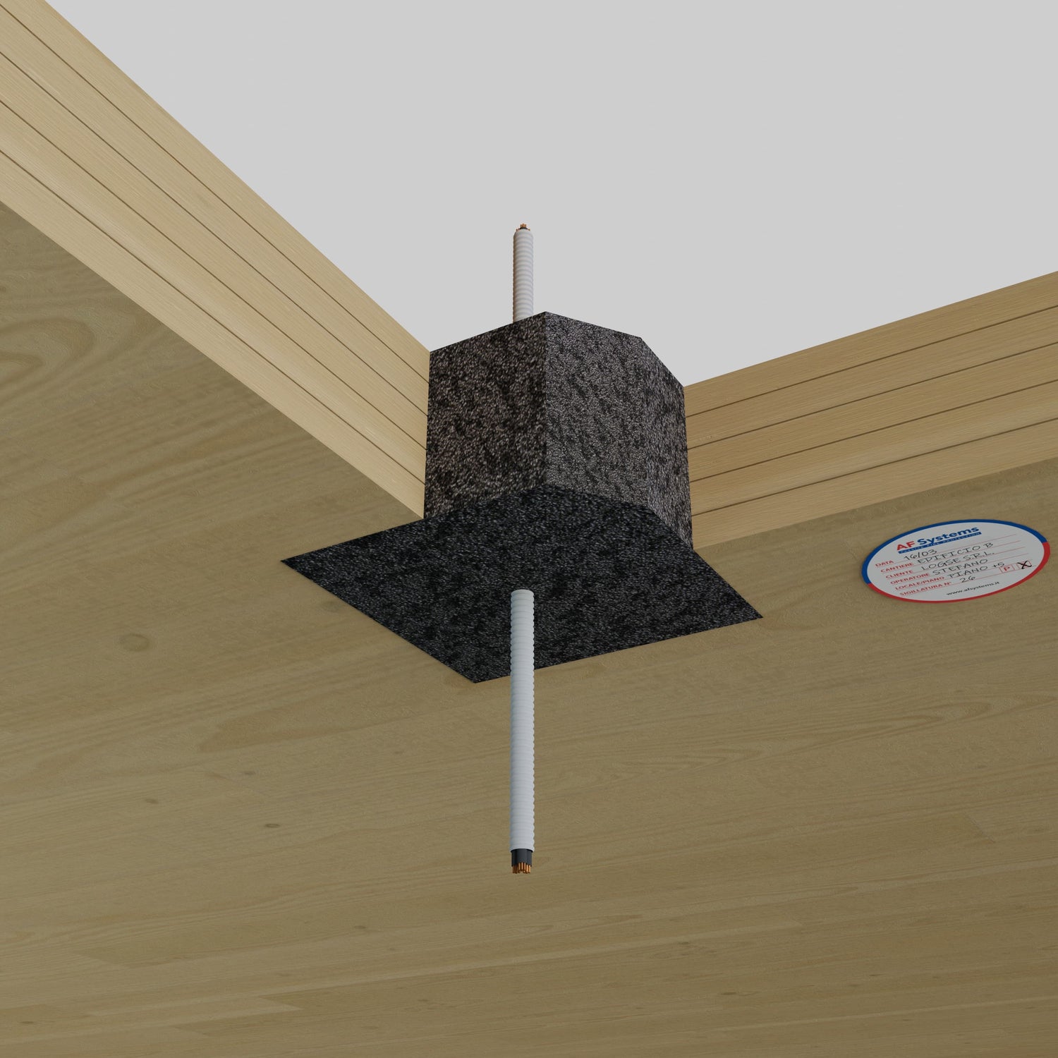 Schiuma poliuretanica AF Graphit Foam su Corrugato a Solaio Xlam