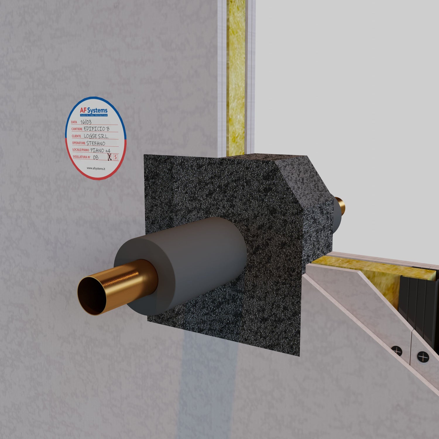 Schiuma poliuretanica AF Graphit Foam con tubo di Rame Coibentato a Parete Flessibile