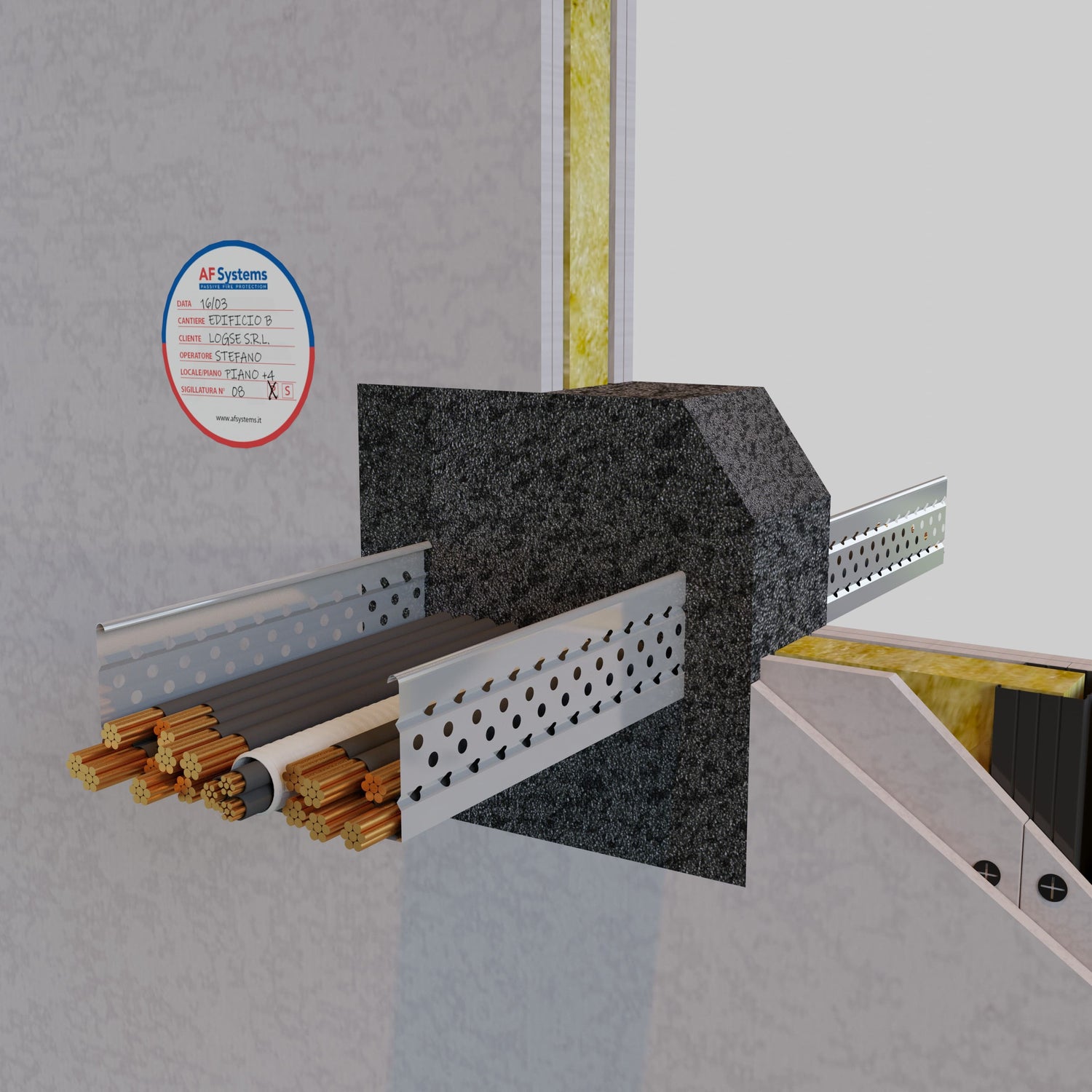 Schiuma poliuretanica AF Graphit Foam su Passerella a Parete Flessibile