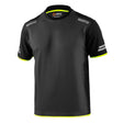 t-shirt tecnica nera e gialla fronte