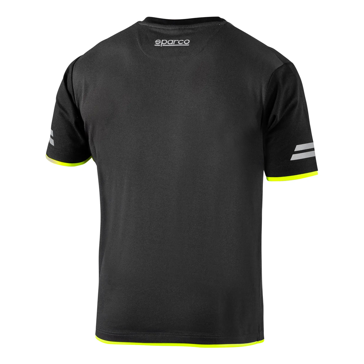 T-shirt tecnica nera e gialla retro 