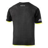 T-shirt tecnica nera e gialla retro 