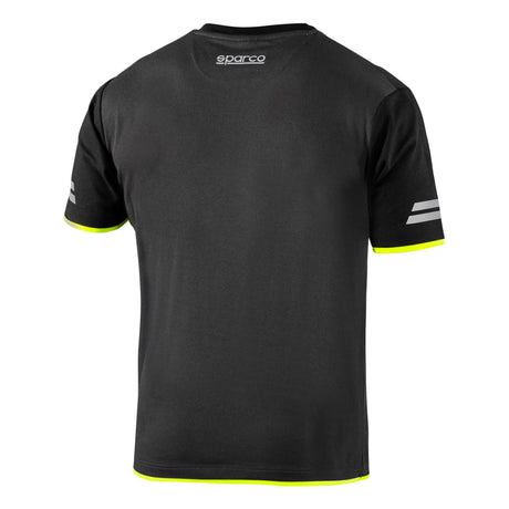 T-shirt tecnica nera e gialla retro 
